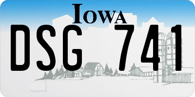 IA license plate DSG741