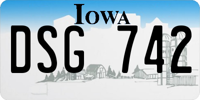 IA license plate DSG742