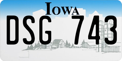 IA license plate DSG743