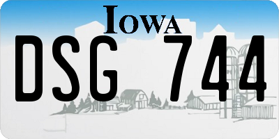 IA license plate DSG744