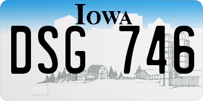IA license plate DSG746