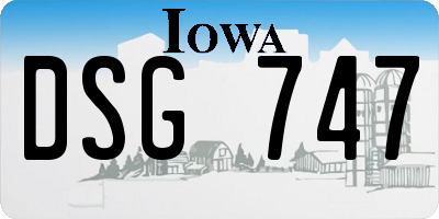 IA license plate DSG747