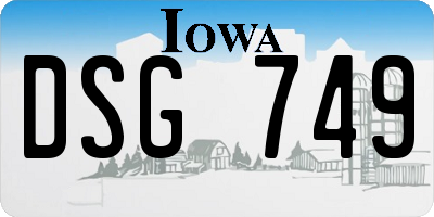 IA license plate DSG749