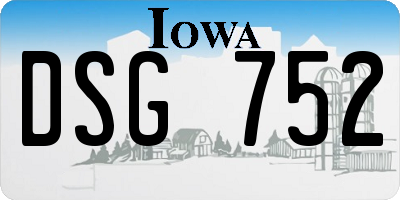IA license plate DSG752