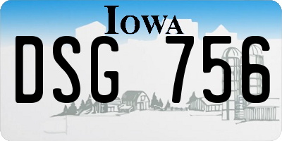 IA license plate DSG756