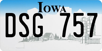 IA license plate DSG757