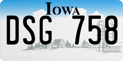IA license plate DSG758