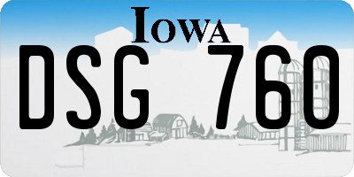 IA license plate DSG760