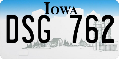 IA license plate DSG762