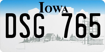 IA license plate DSG765