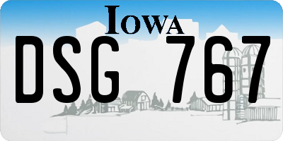 IA license plate DSG767