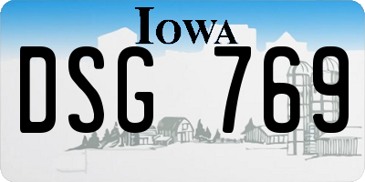 IA license plate DSG769