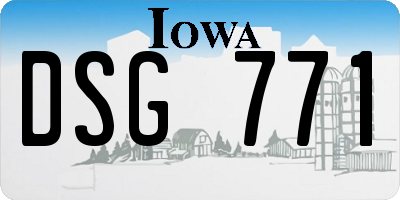IA license plate DSG771