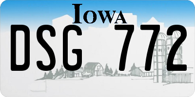 IA license plate DSG772