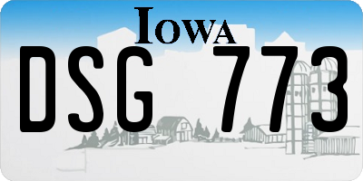 IA license plate DSG773