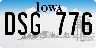 IA license plate DSG776