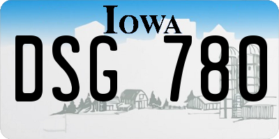 IA license plate DSG780