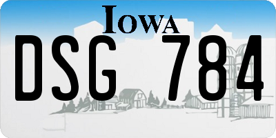 IA license plate DSG784