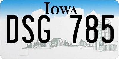 IA license plate DSG785