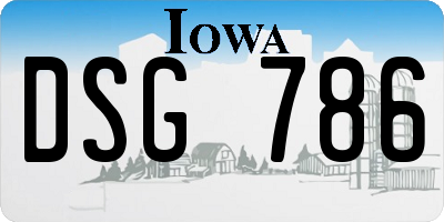 IA license plate DSG786