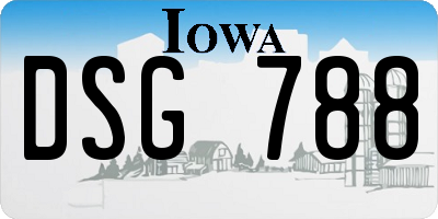 IA license plate DSG788