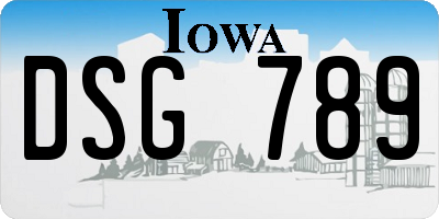 IA license plate DSG789