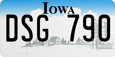 IA license plate DSG790