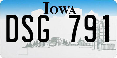 IA license plate DSG791