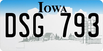 IA license plate DSG793