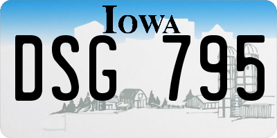 IA license plate DSG795