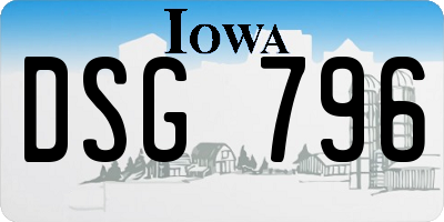 IA license plate DSG796