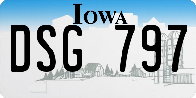 IA license plate DSG797