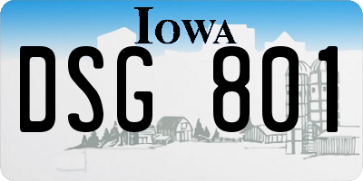 IA license plate DSG801