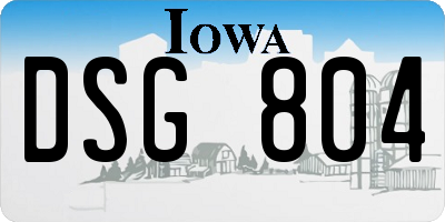 IA license plate DSG804