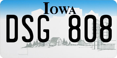IA license plate DSG808