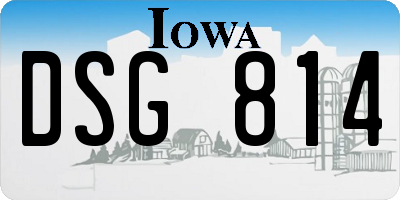 IA license plate DSG814