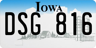 IA license plate DSG816