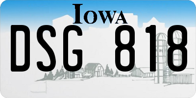 IA license plate DSG818