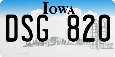IA license plate DSG820