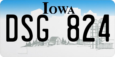 IA license plate DSG824