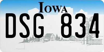IA license plate DSG834