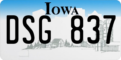 IA license plate DSG837