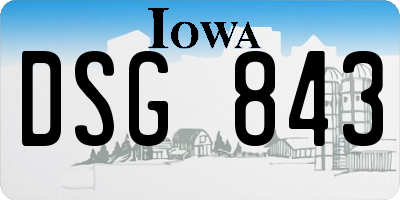 IA license plate DSG843