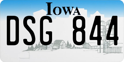 IA license plate DSG844