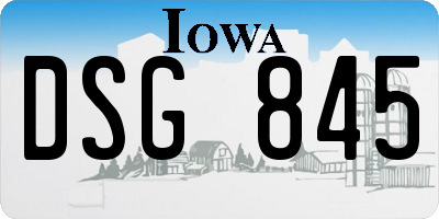 IA license plate DSG845