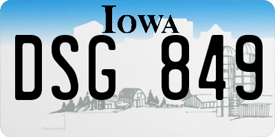 IA license plate DSG849