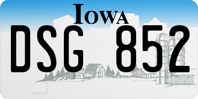 IA license plate DSG852