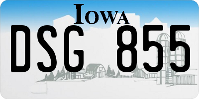 IA license plate DSG855