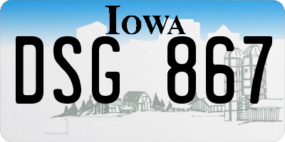 IA license plate DSG867