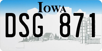 IA license plate DSG871